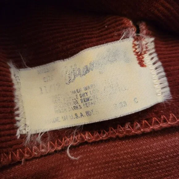 Vintage Wrangler 11 12 Burgundy Corduroy A Line Skirt Pockets Western Rodeo Cowg - Picture 3 of 5